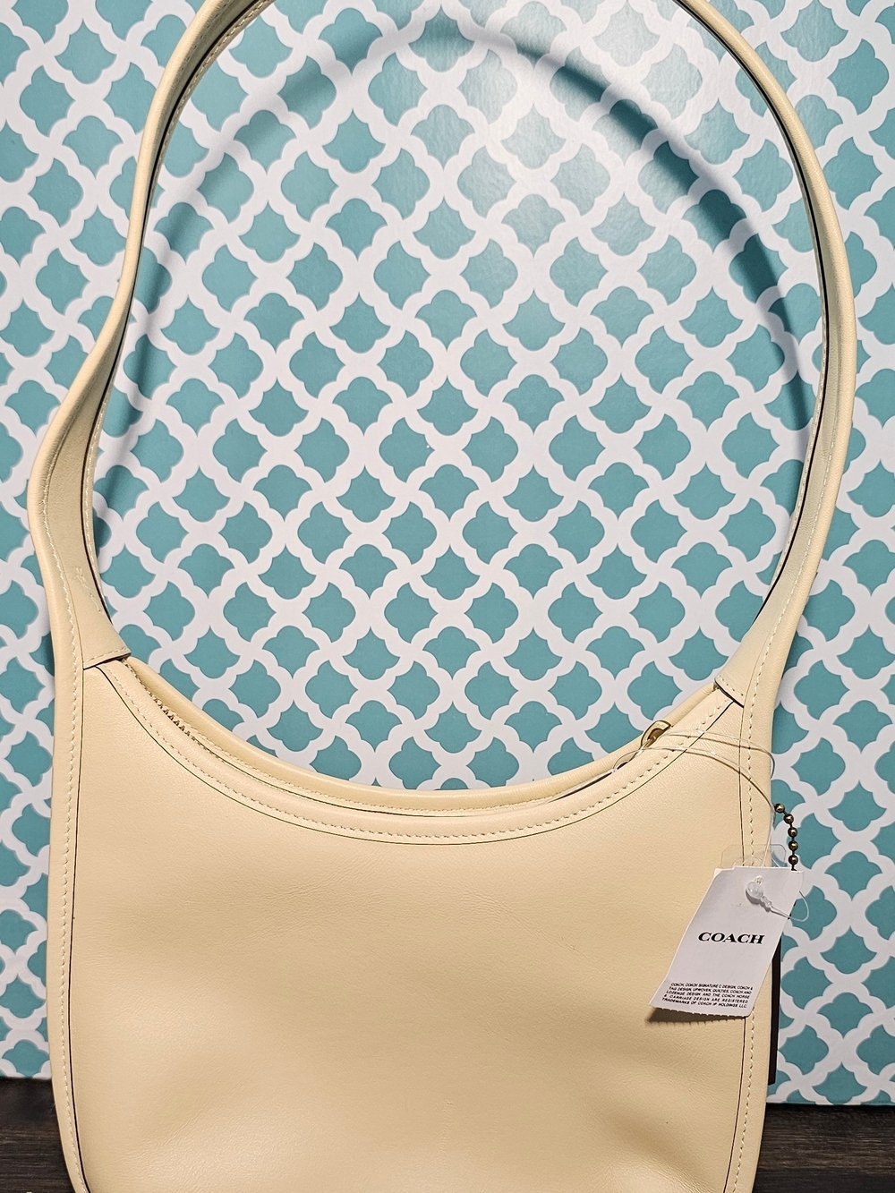Coach Curve Zip Moonlight Small  Leather Shoulder Bag With Gold Hardware
